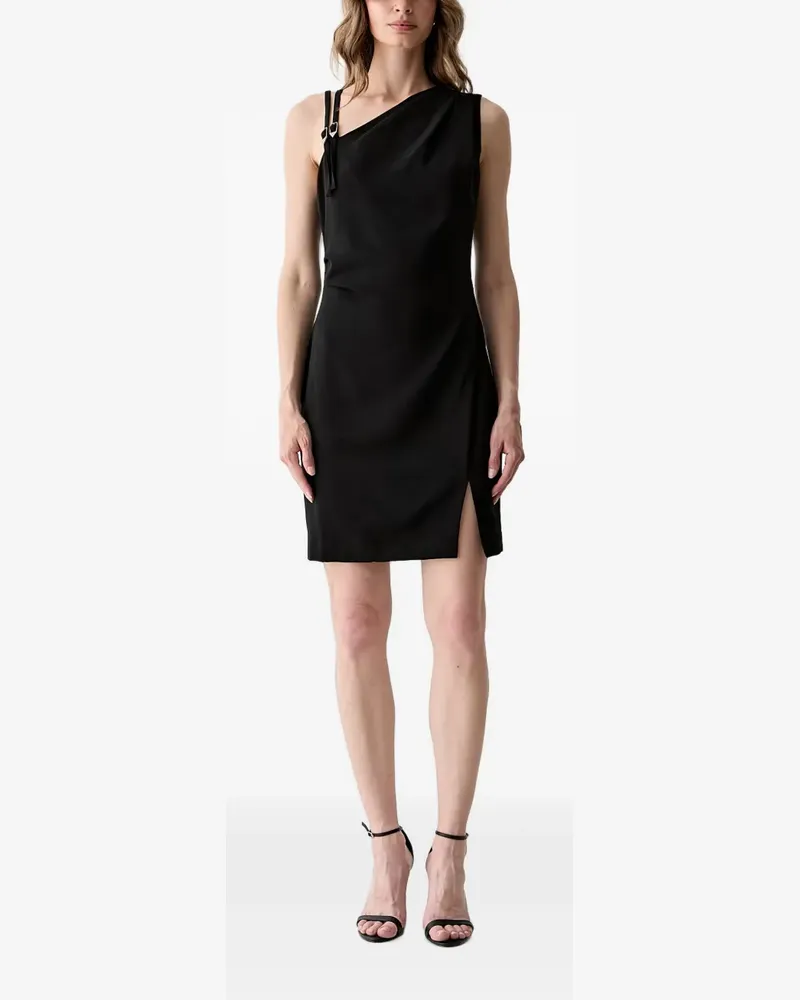 Guess mini buckle-detail asymmetric-neck dress - Schwarz Schwarz