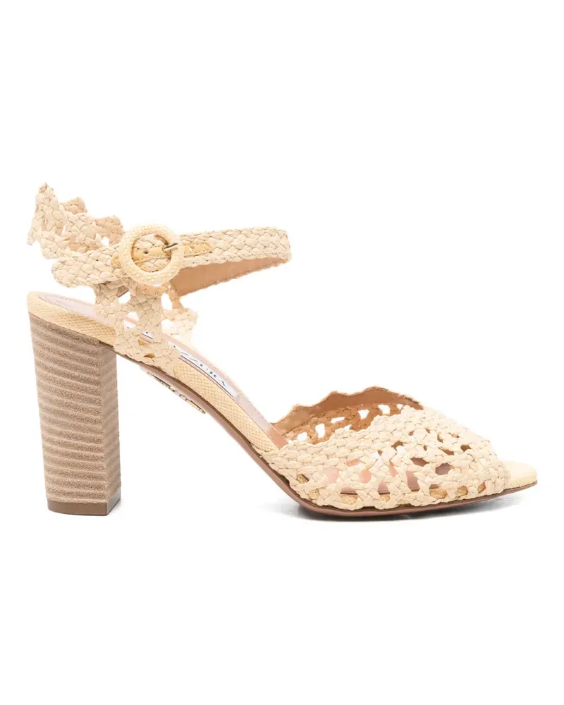 Aquazzura woven-design buckle-fastening sandals - Nude Nude