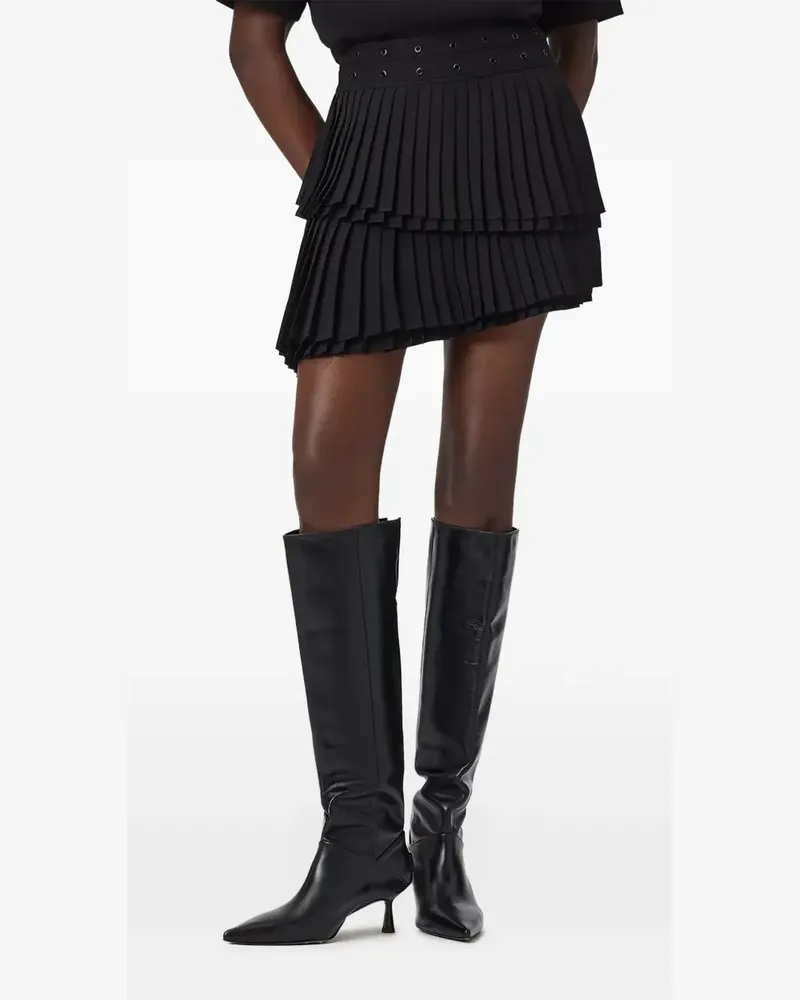 AllSaints Oona Minirock mit Falten - Schwarz Schwarz