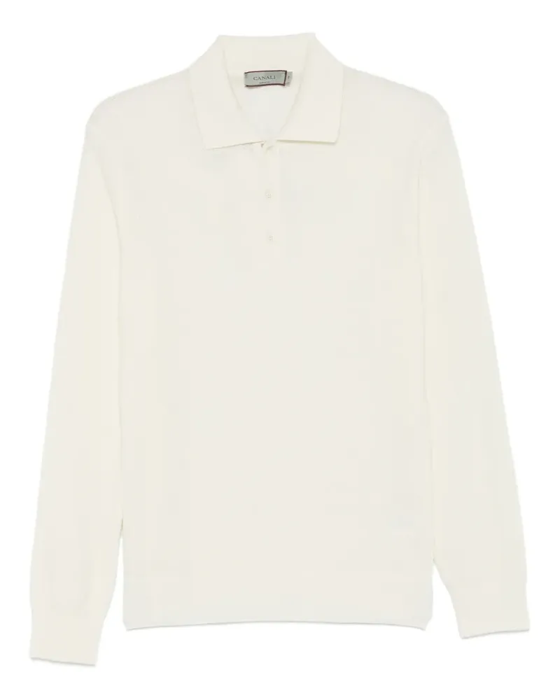 Canali Pullover mit Poloshirtkragen - Nude Nude