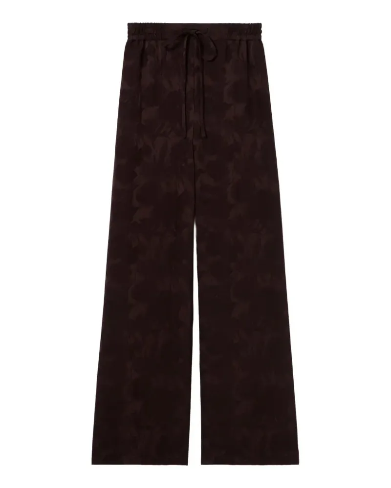 Claudie Pierlot Palazzohose aus Blumenjacquard - Braun Braun