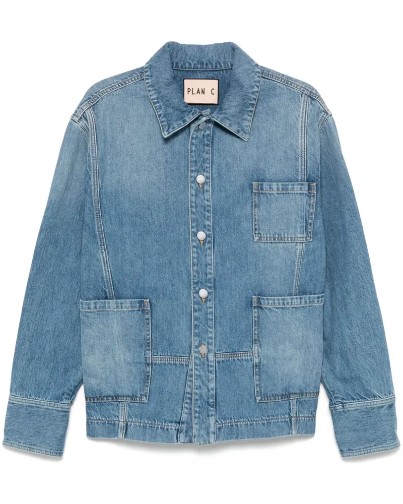 PLAN C Klassische Jeansjacke - Blau Blau