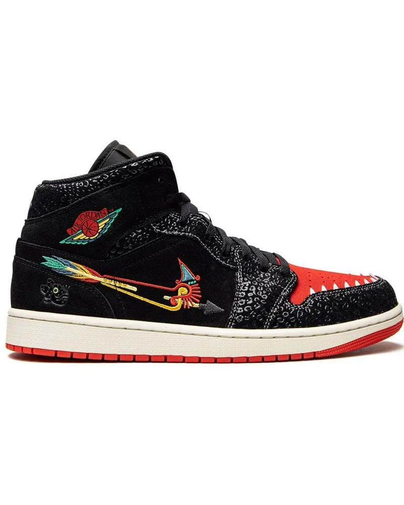 Jordan Air  1 Mid SE Dia De Muertos Sneakers - Schwarz Schwarz