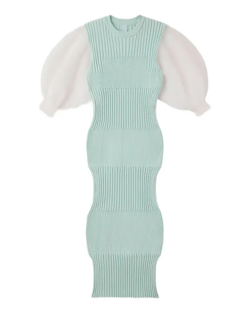 CFCL ribbed puff-sleeve midi dress - Grün Grün