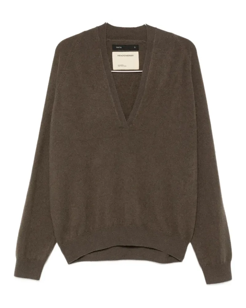 Frenckenberger Johnny Kaschmirpullover mit V-Ausschnitt - Braun Braun