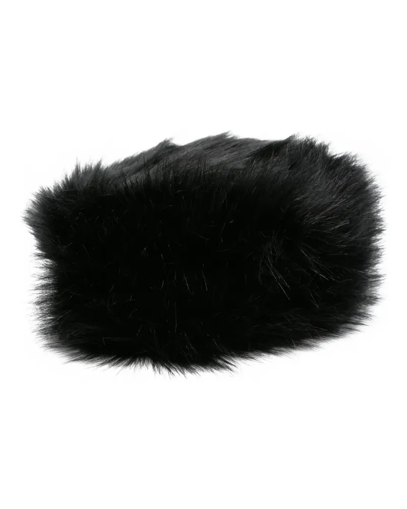 RUSLAN BAGINSKIY Mütze aus Faux Fur - Schwarz Schwarz