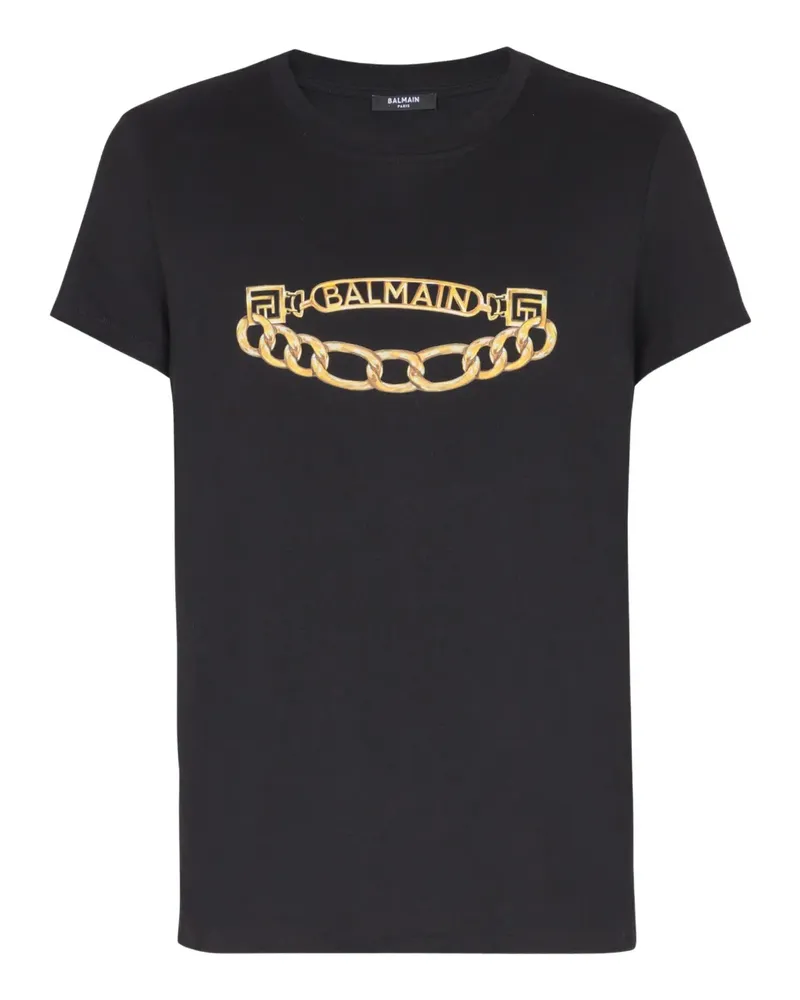 Balmain T-Shirt mit Chaînes-Print - Schwarz Schwarz