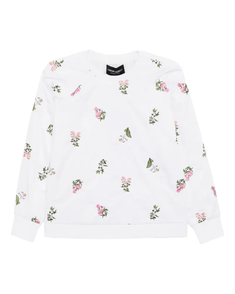 Cynthia Rowley Pullover mit Blumenstickerei - Weiß Weiß