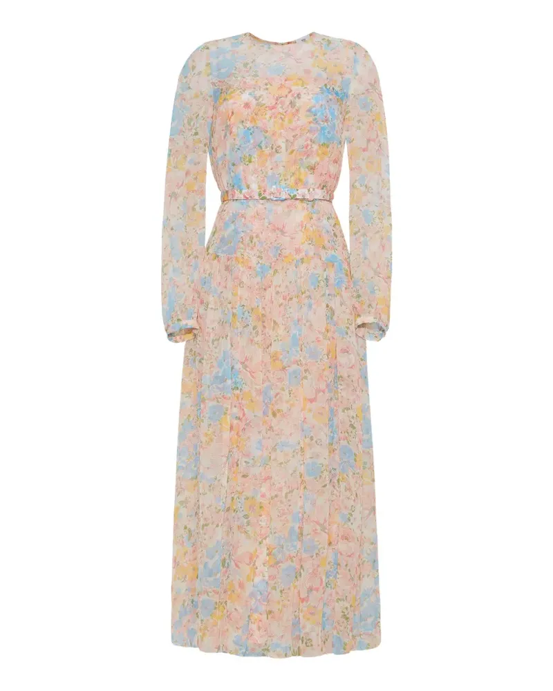 Adam Lippes Lorynn floral-print silk midi dress - Nude Nude