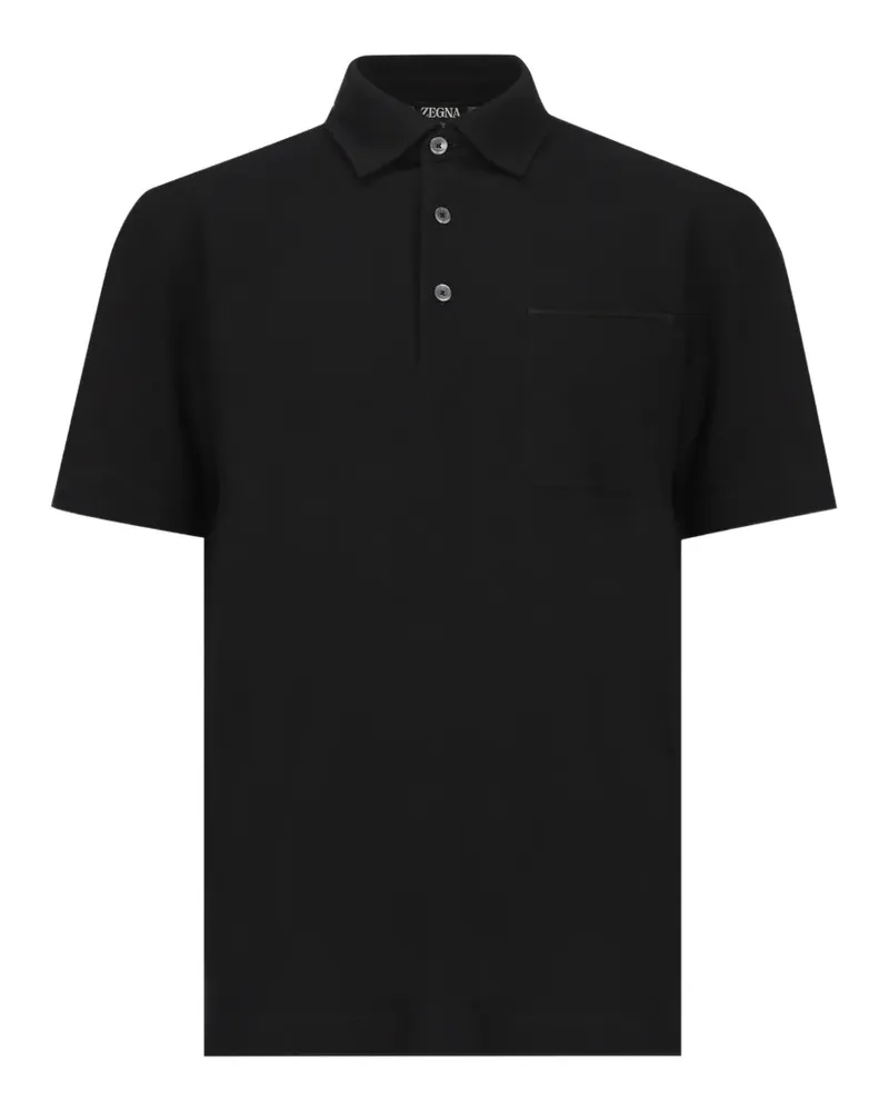 Ermenegildo Zegna Poloshirt mit Brusttasche - Schwarz Schwarz