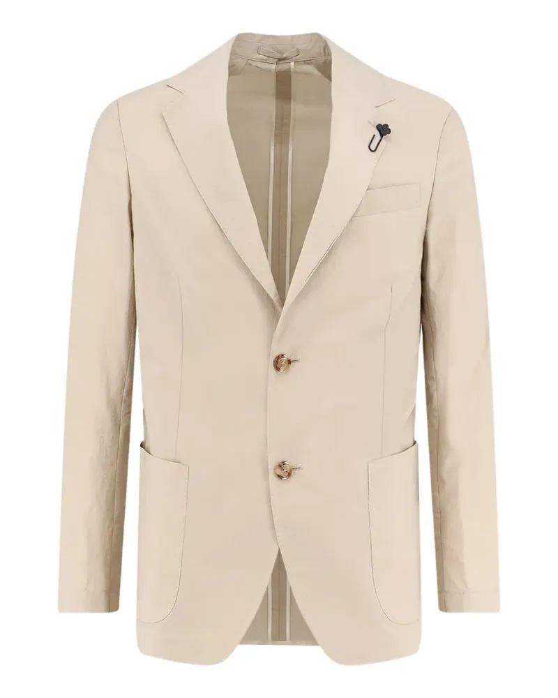 LARDINI pin-detail notch-lapel blazer - Nude Nude