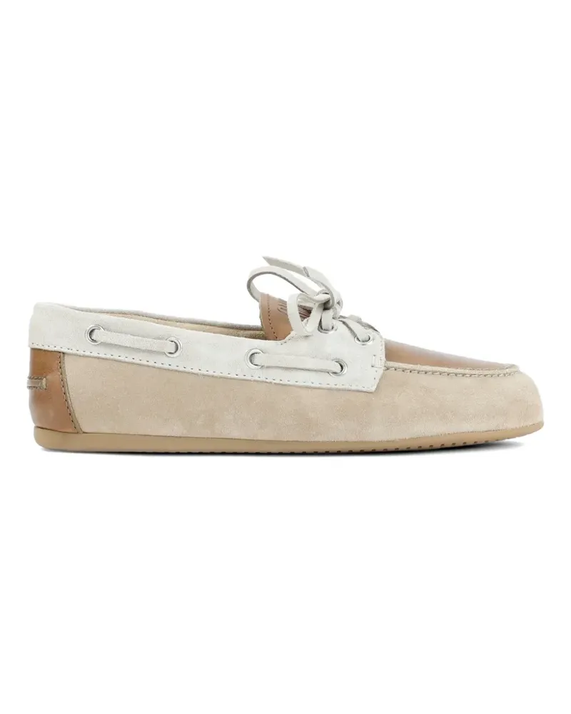 Miu Miu leather boat shoes - Nude Nude
