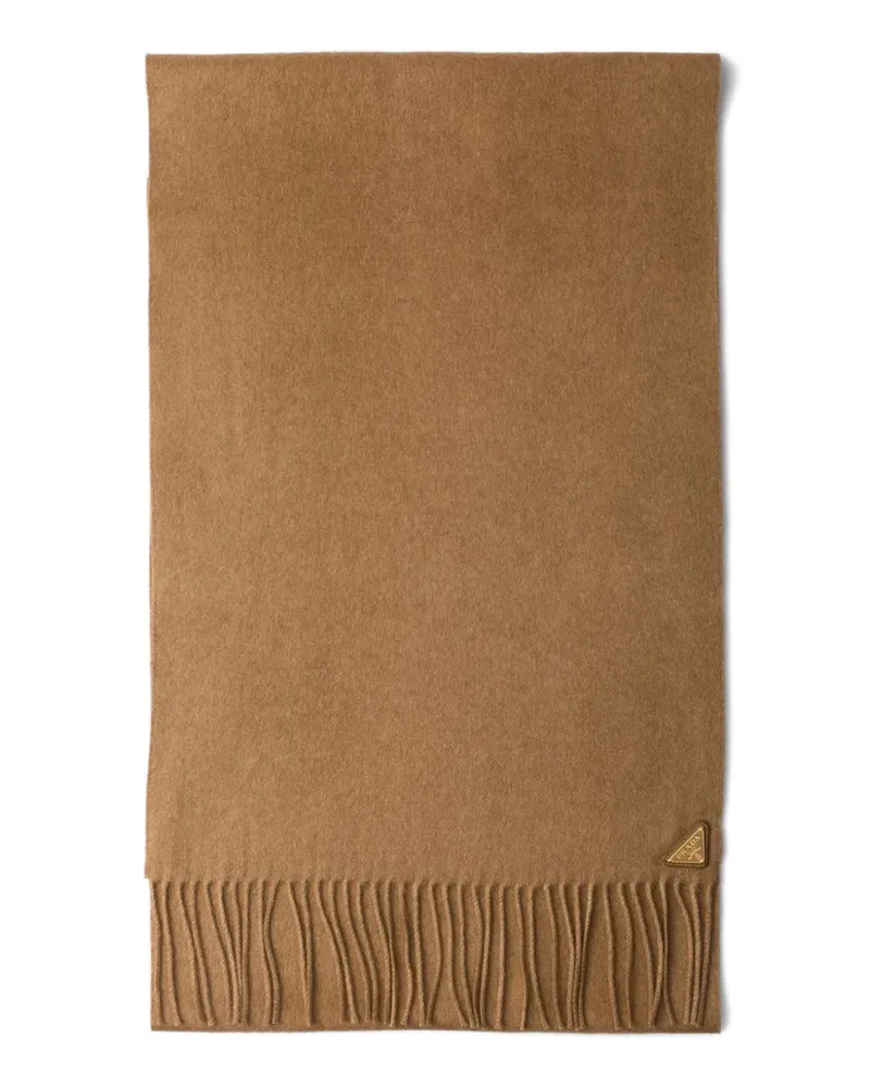 Prada Schal mit Logo - Braun Braun