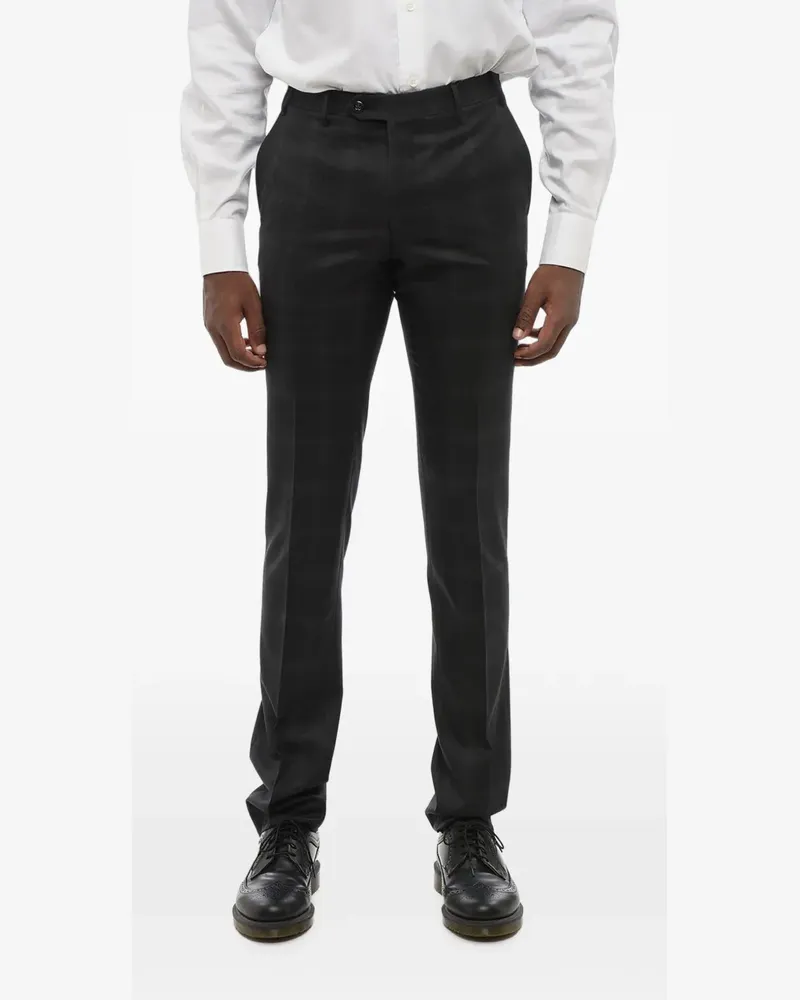 Corneliani district-check wool trousers - Grau Grau