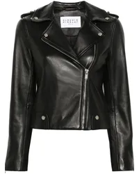 Claudie Pierlot Bikerjacke aus Leder Schwarz