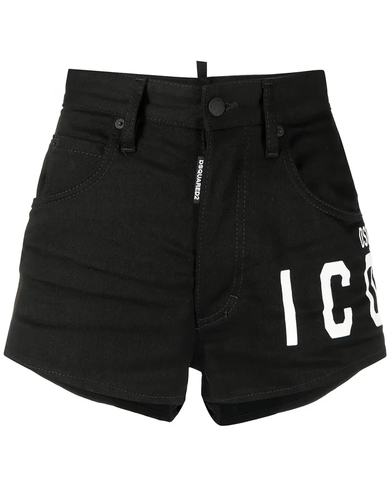 Dsquared2 Jeans-Shorts mit Print - Schwarz Schwarz