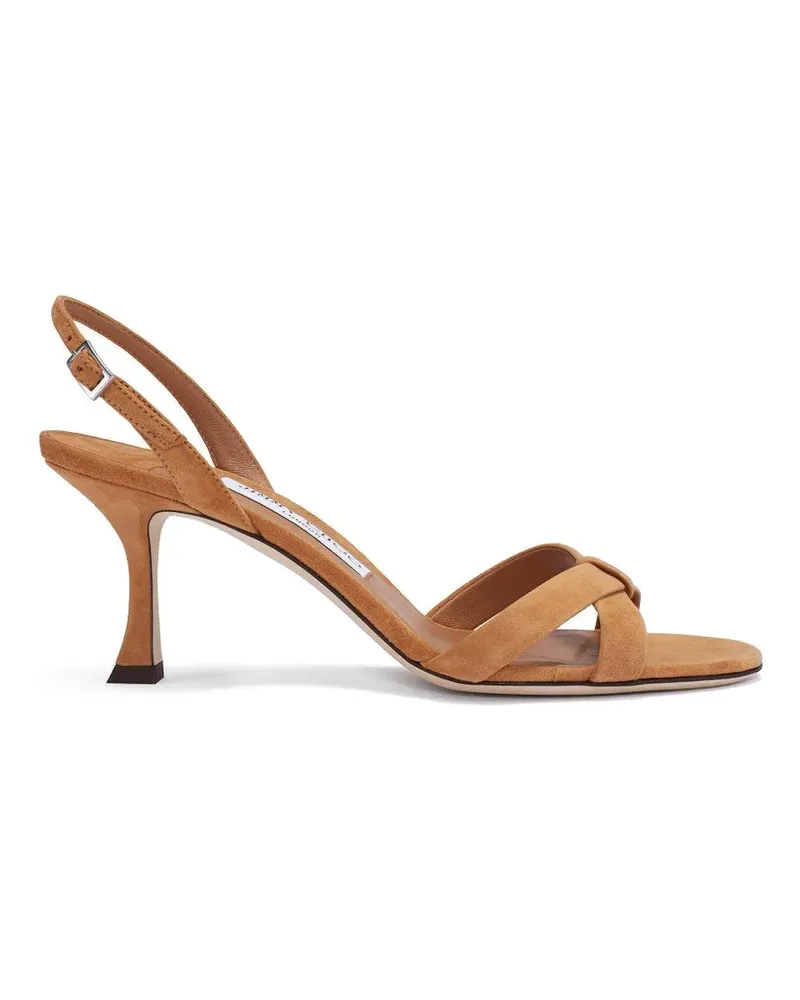 Jimmy Choo Elsy knotted slingback sandals - Braun Braun