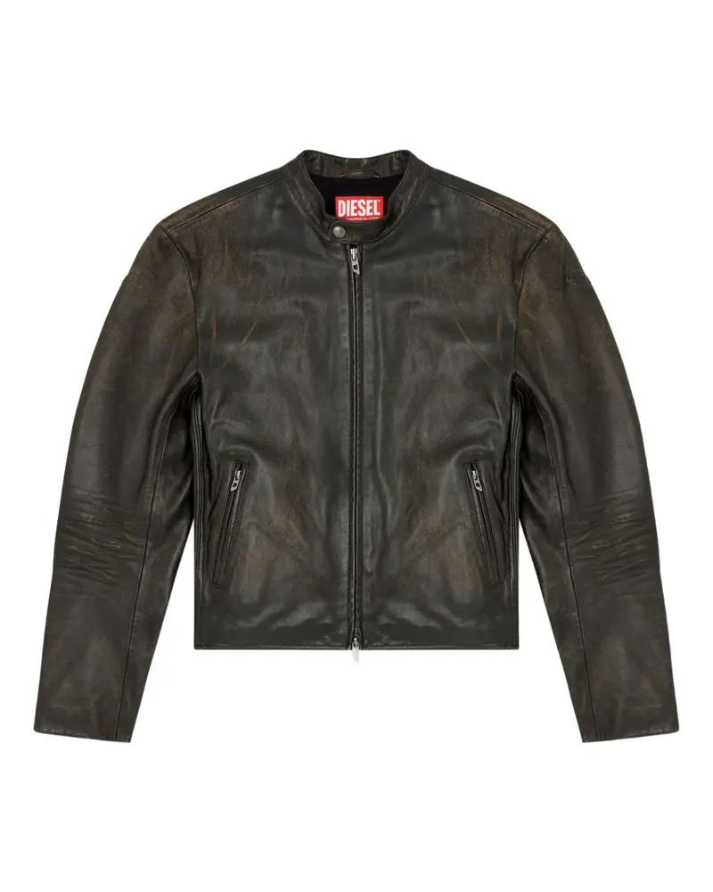 Diesel L-Carver Lederjacke - Braun Braun