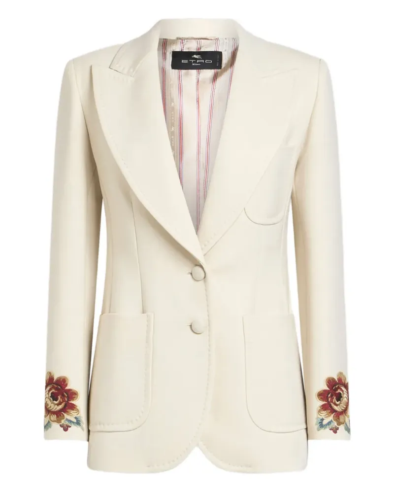 Etro Blazer mit Blumenstickerei - Nude Nude