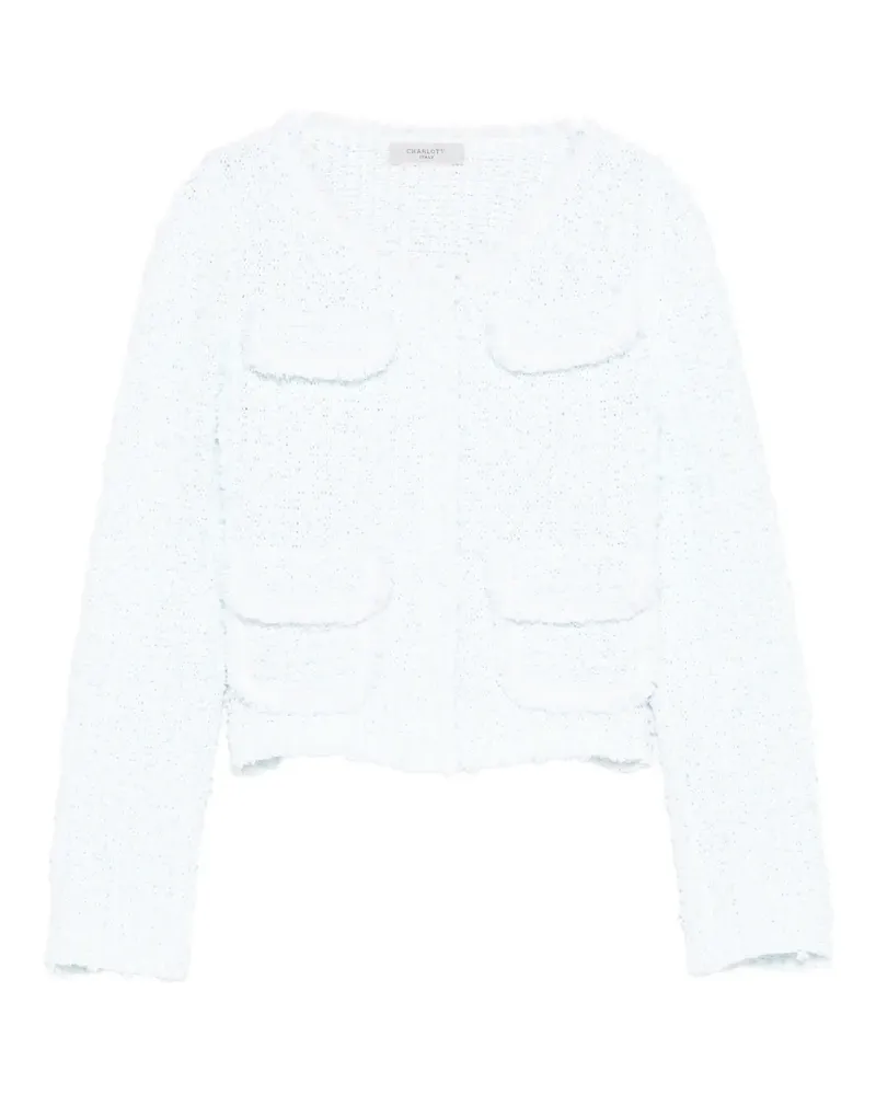 Charlott frayed jacket - Blau Blau