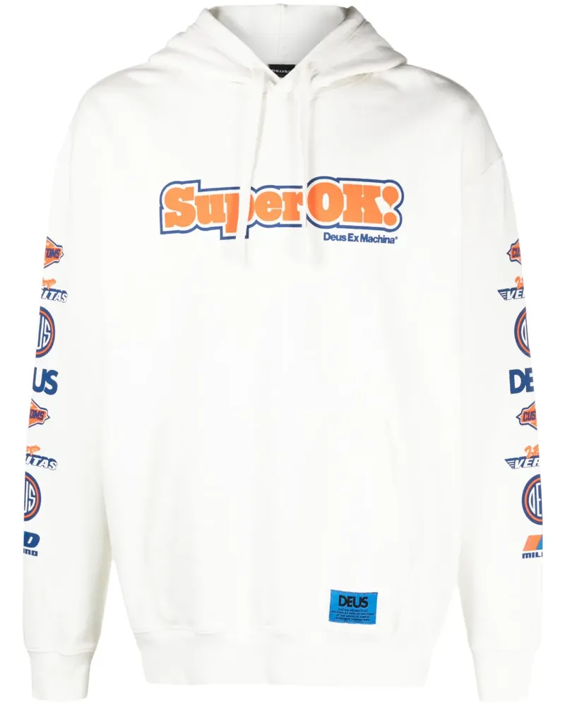 Deus Ex Machina Circuit Hoodie aus recycelter Baumwolle - Weiß Weiß
