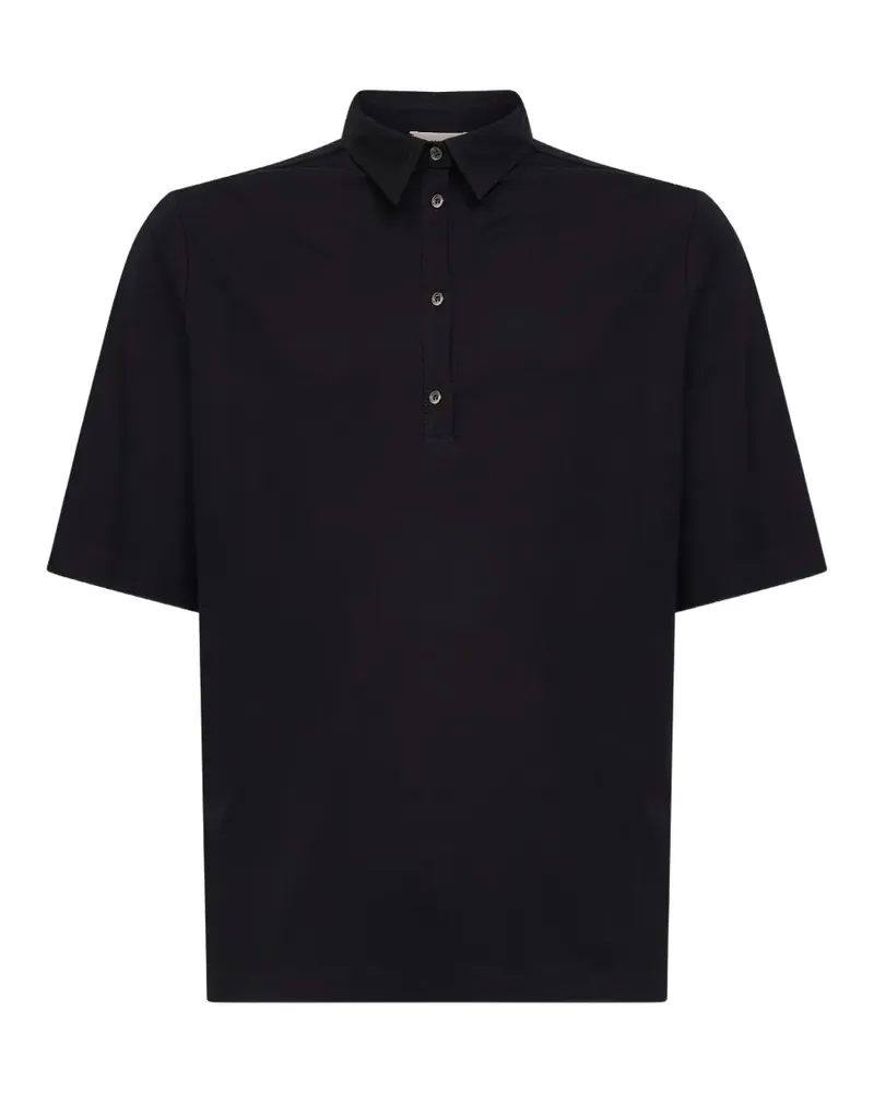Blanca four-button placket polo shirt - Schwarz Schwarz