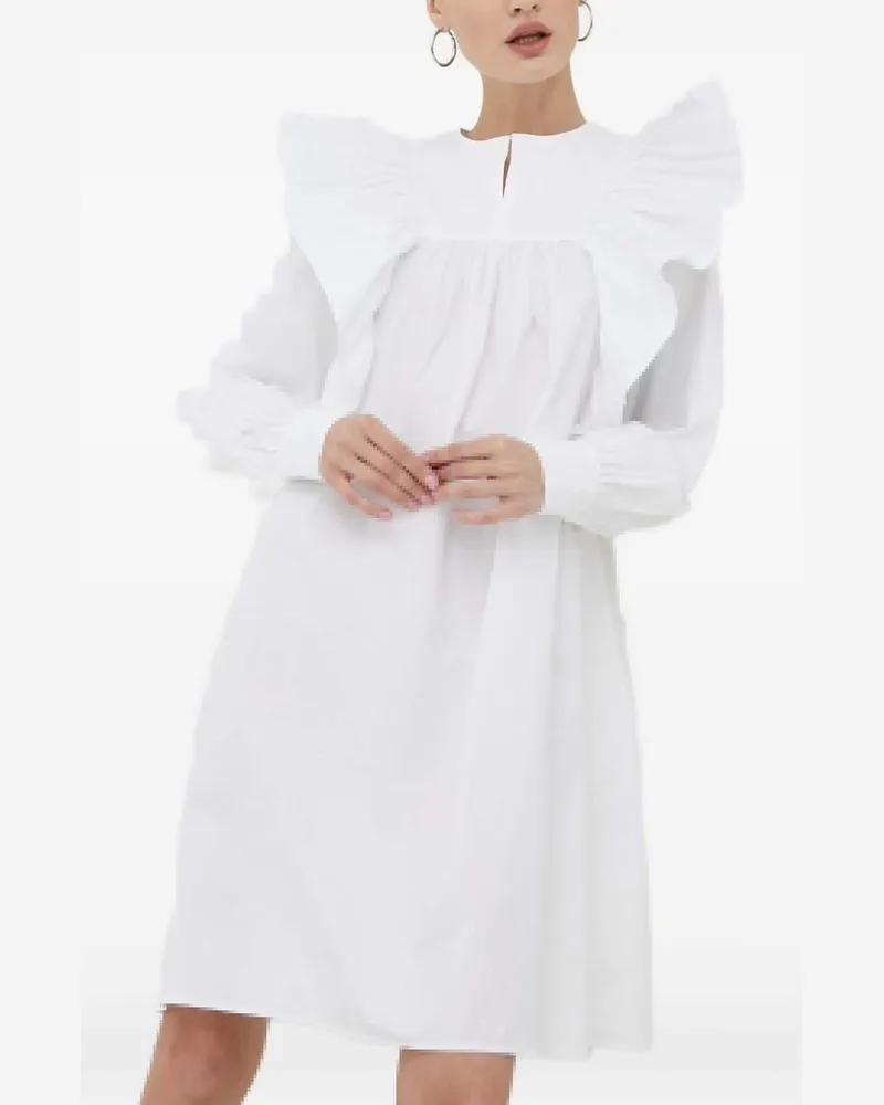 Day Birger et Mikkelsen Minikleid mit Rüschenbesatz - Weiß Weiß