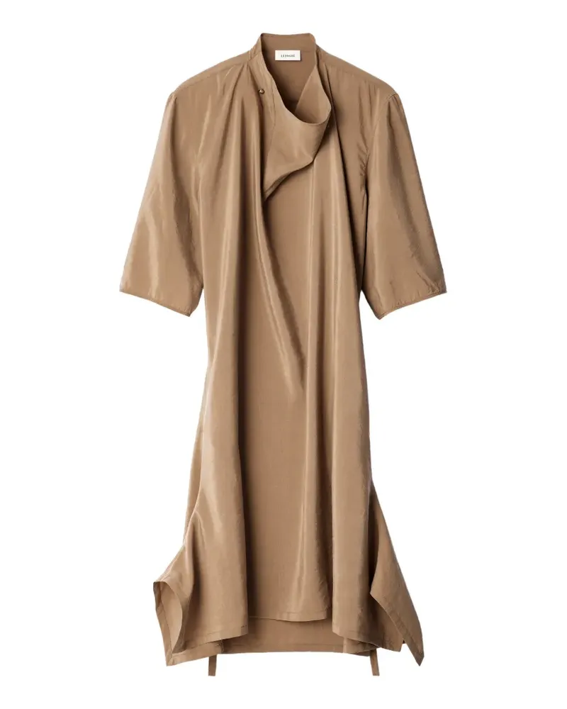 Christophe Lemaire Kleid aus trockener Seide mit weichem Kragen - Braun Braun