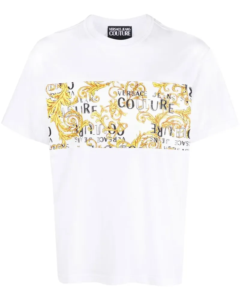 Versace Jeans T-Shirt mit Barock-Print - Weiß Weiß