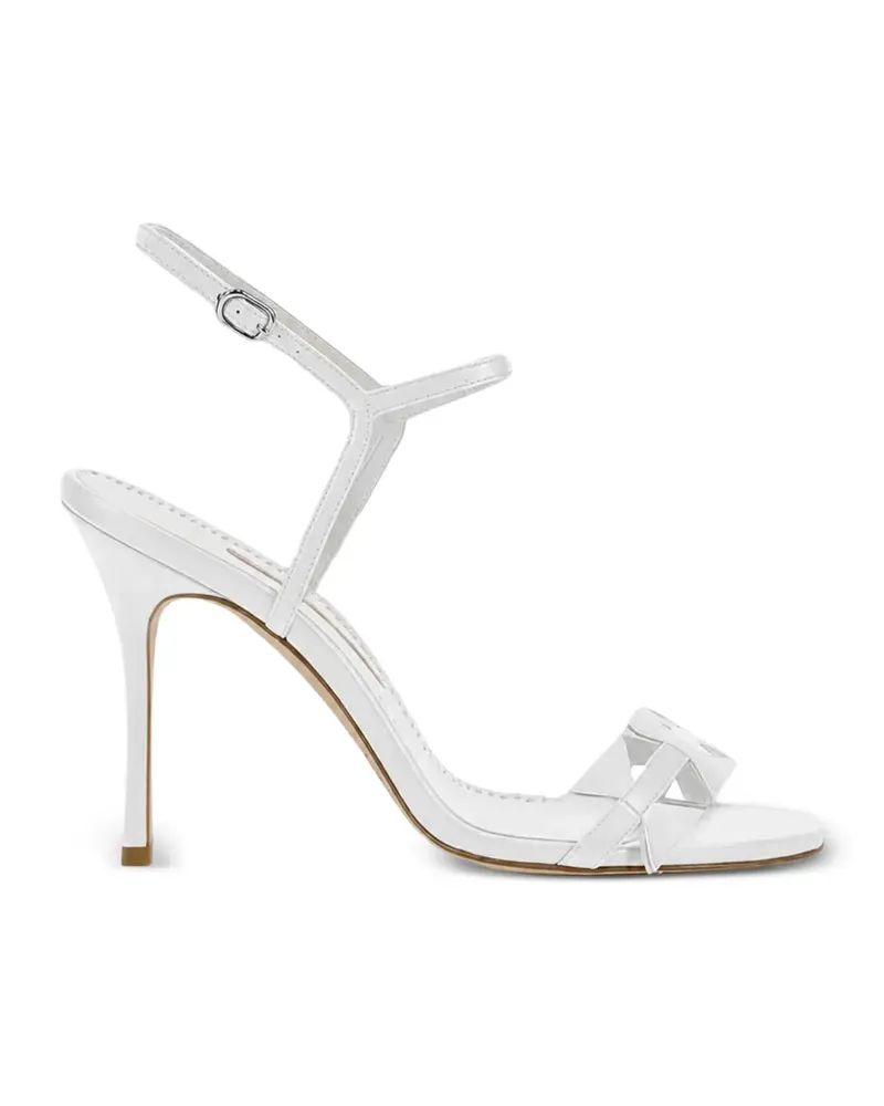 Manolo Blahnik Cigaura Sandalen mit Schleife - Weiß Weiß