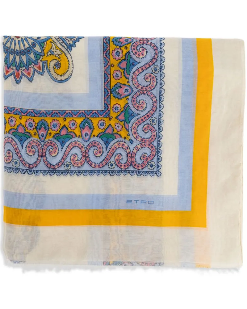 Etro Schal mit Paisleymuster - Weiß Weiß