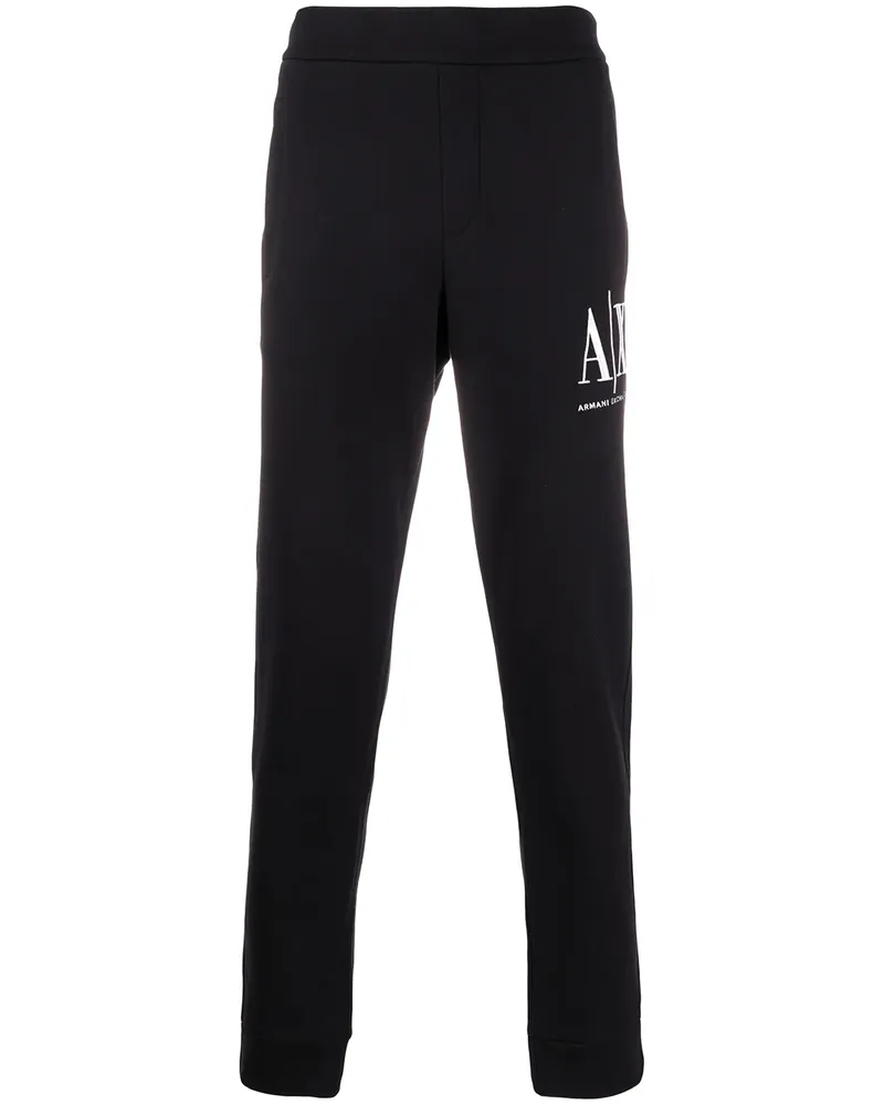 Armani Exchange Jogginghose mit Logo-Stickerei - Schwarz Schwarz