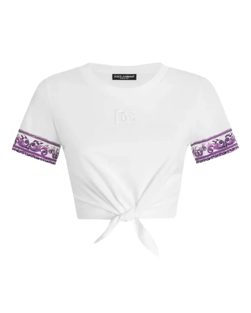 Dolce & Gabbana T-Shirt mit Logo-Applikation - Weiß Weiß