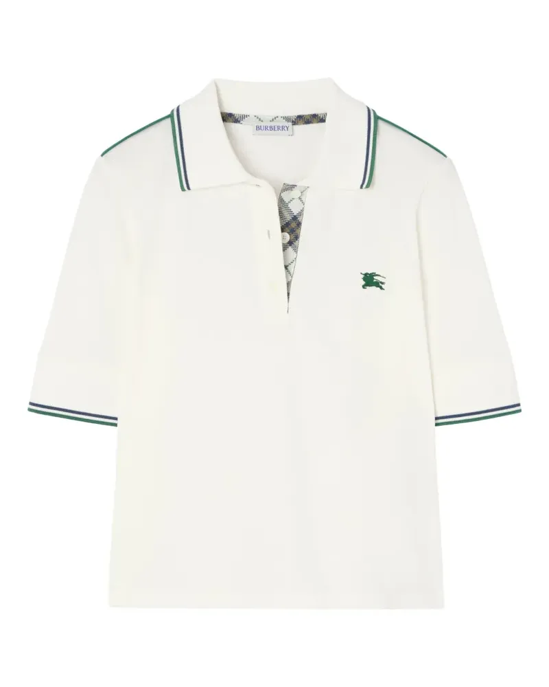 Burberry cropped check cotton pique polo shirt - Weiß Weiß