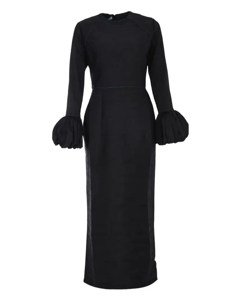 Baruni Talia ruffle-cuffs maxi dress - Schwarz Schwarz