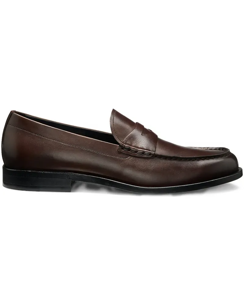 HUGO BOSS penny leather loafers - Braun Braun