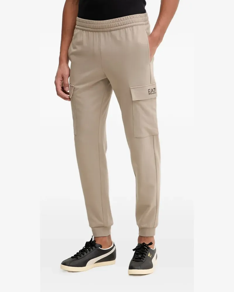 EA7 logo-print cargo pants - Nude Nude
