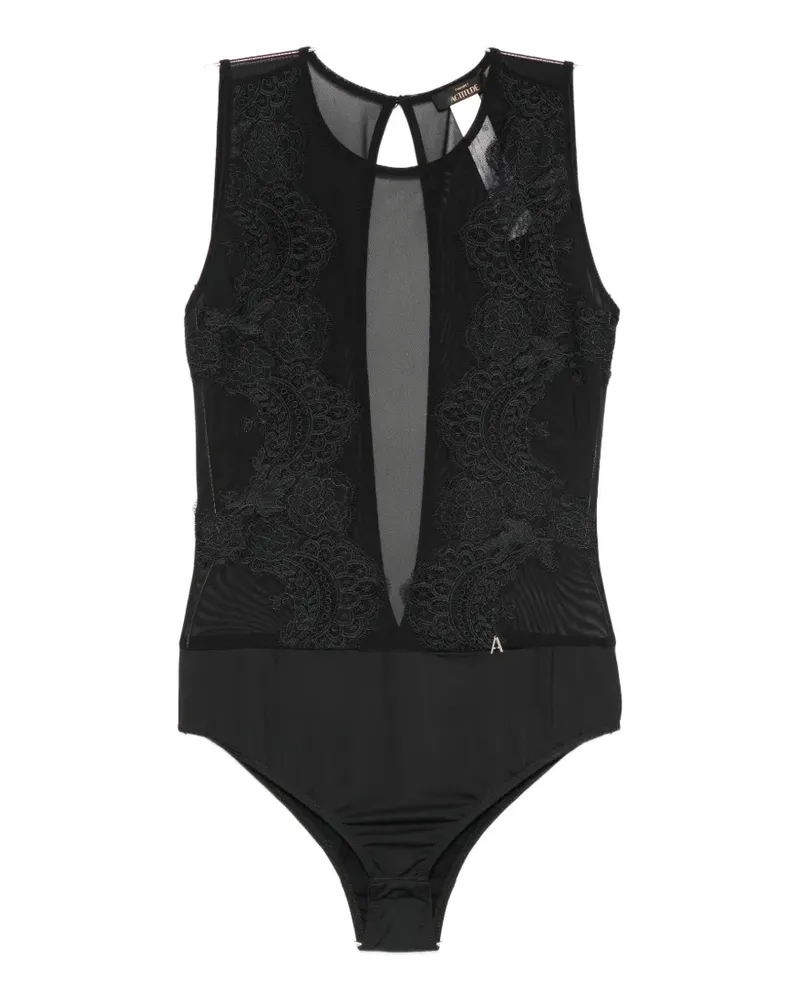 Twin-Set flower-lace bodysuit - Schwarz Schwarz