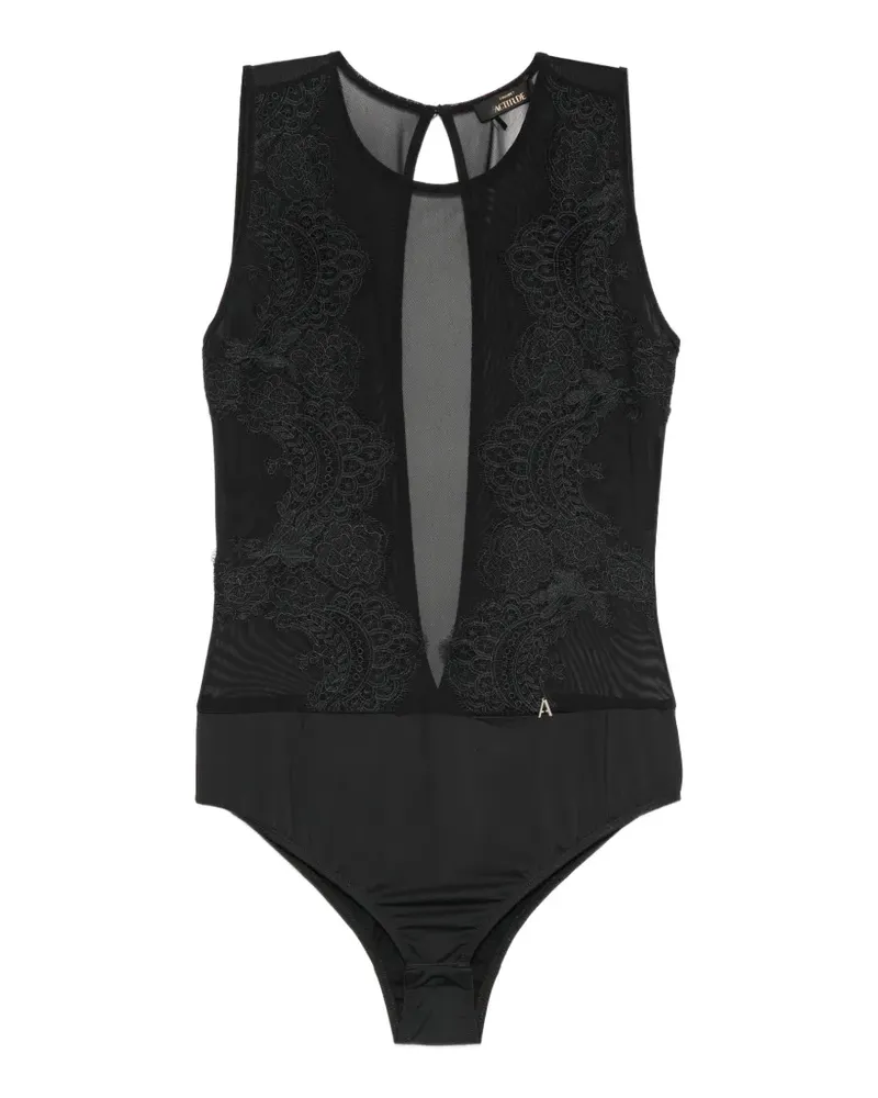Twin-Set flower-lace bodysuit - Schwarz Schwarz