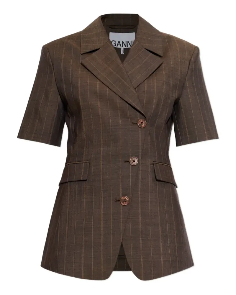 Ganni Blazer mit Nadelstreifen - Braun Braun