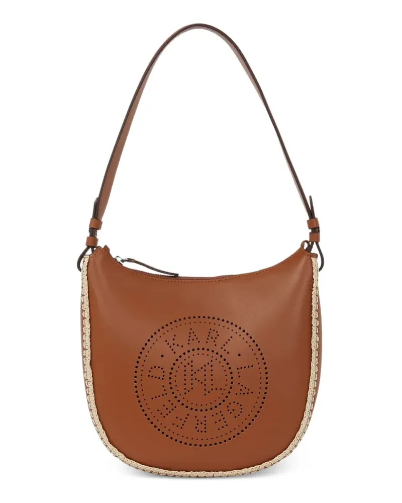 Karl Lagerfeld whipstitch logo-detail shoulder bag - Braun Braun