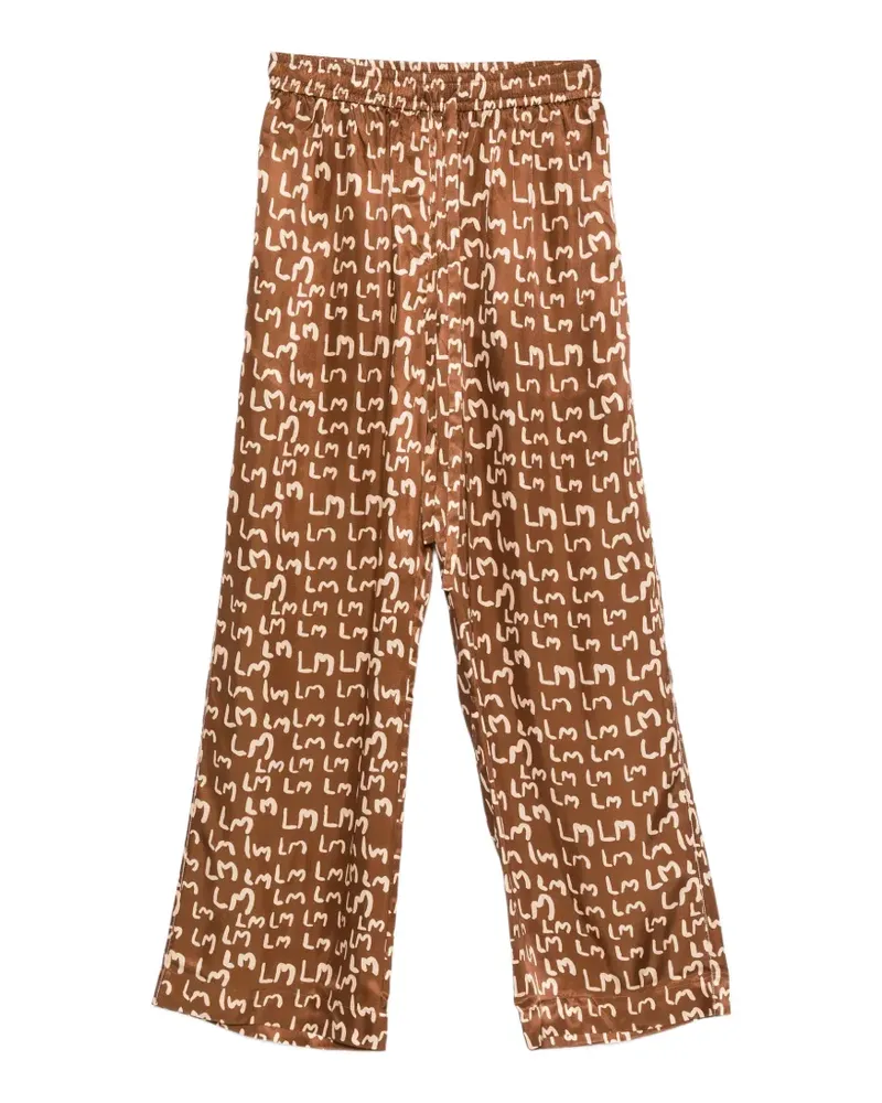 Lee Mathews logo-pattern trousers - Braun Braun