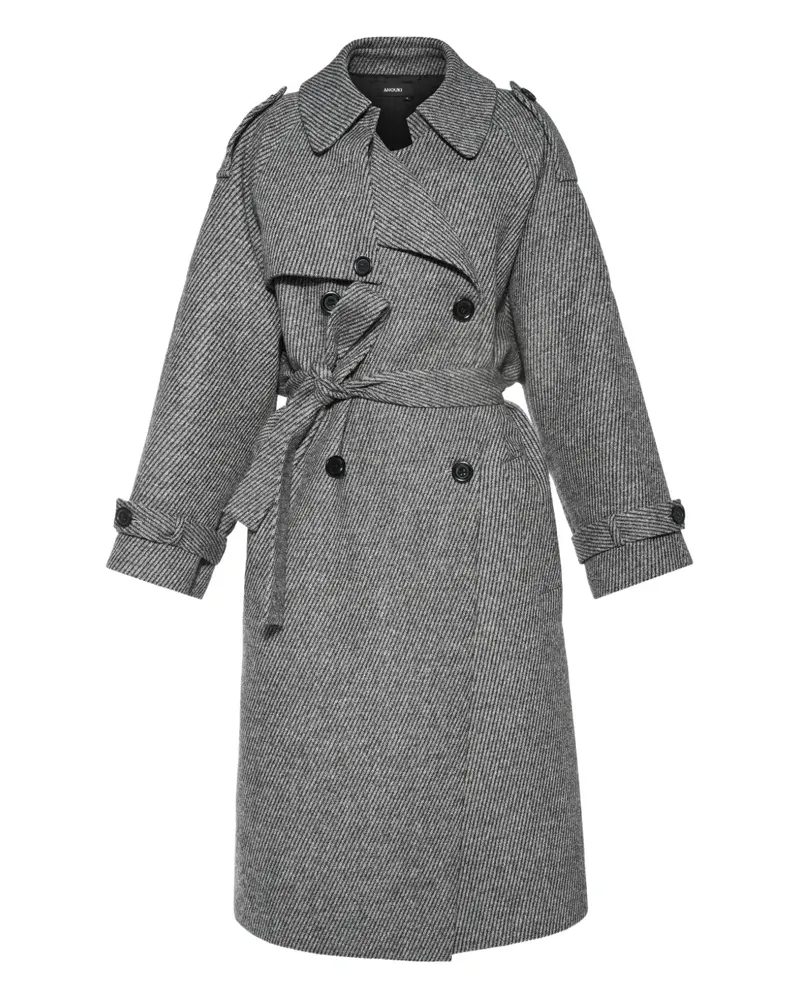 ANOUKI belted coat - Grau Grau