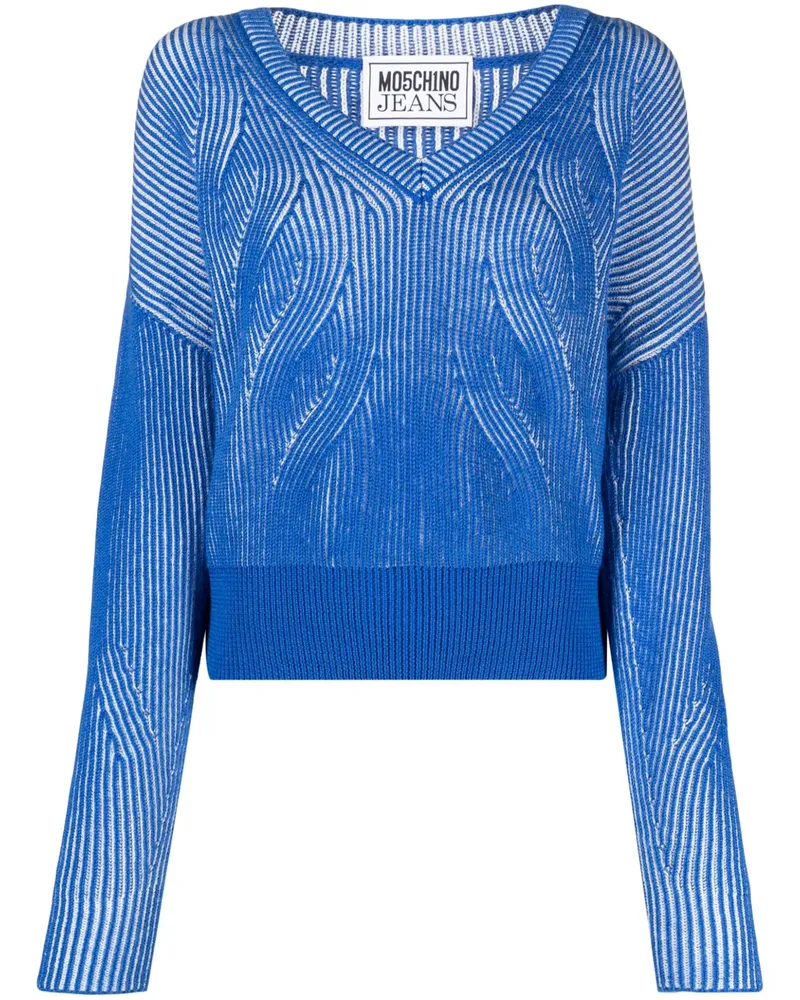 Moschino Pullover mit V-Ausschnitt - Blau Blau