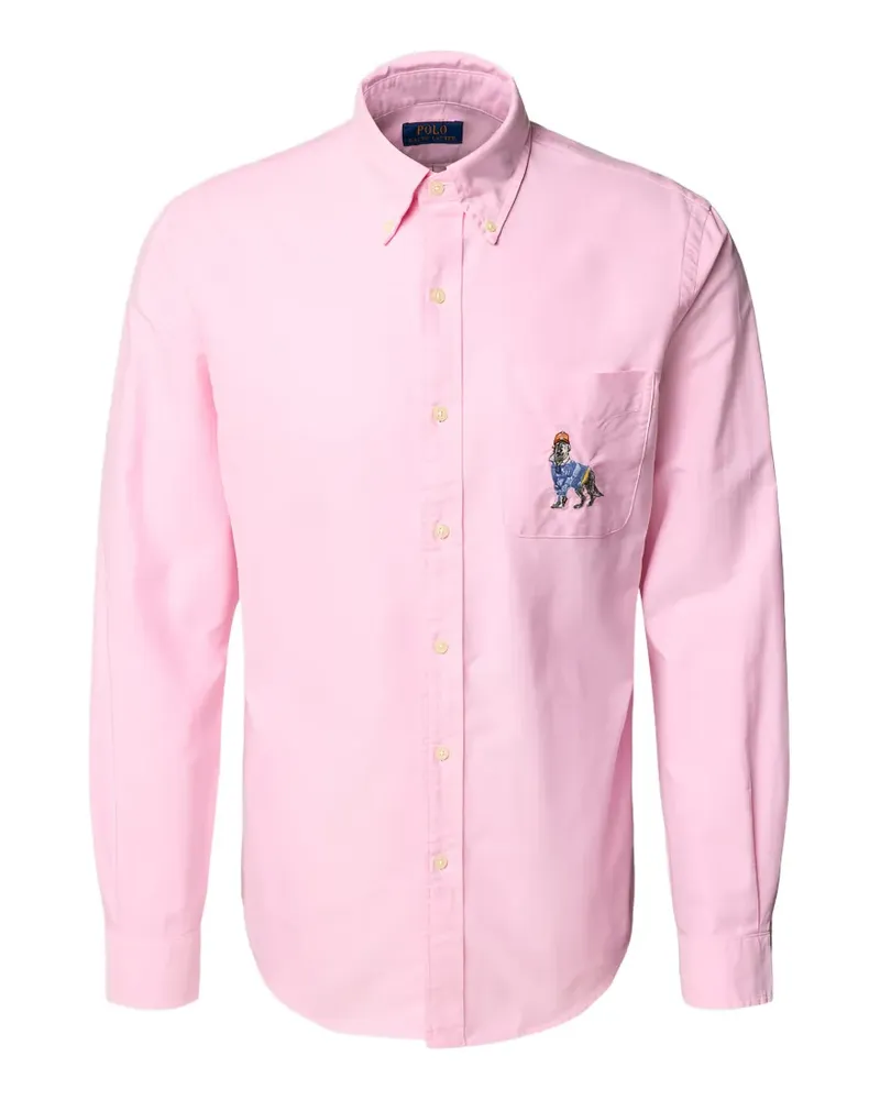 Ralph Lauren Hemd mit bestickter Tasche - Rosa Rosa