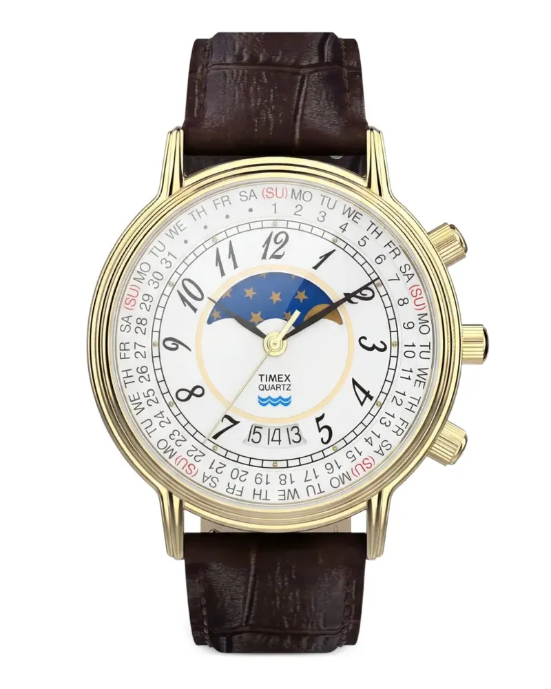 Timex 1990 Moon Phase and Calendar Dial Reißue Armbanduhr 37mm - Weiß Weiß