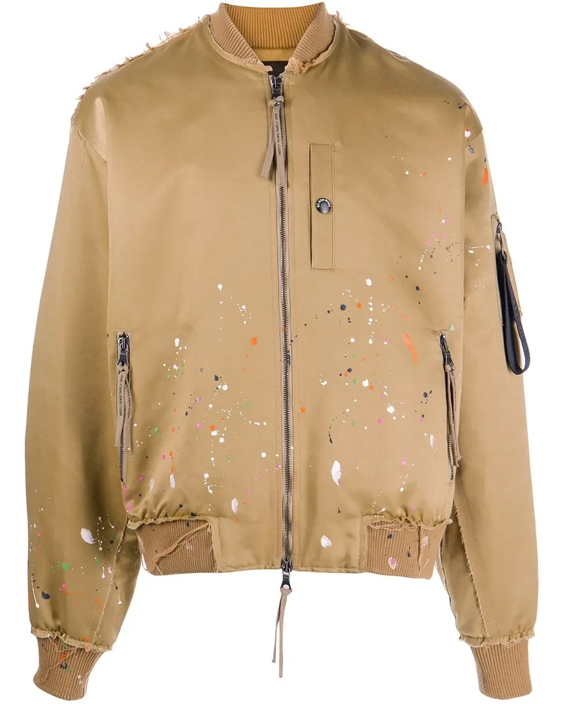 Mostly Heard Rarely Seen MA-1 Bomberjacke mit Farbklecks-Print Braun