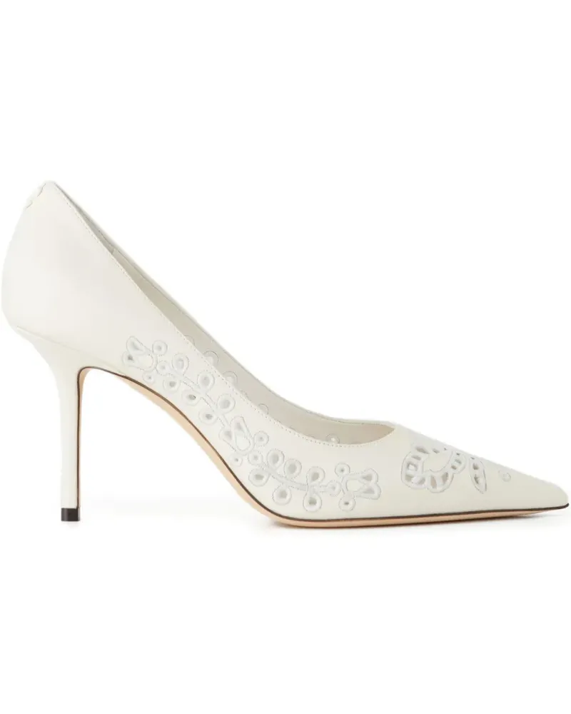 Jimmy Choo Pumps mit Love-Stickerei 85mm - Weiß Weiß
