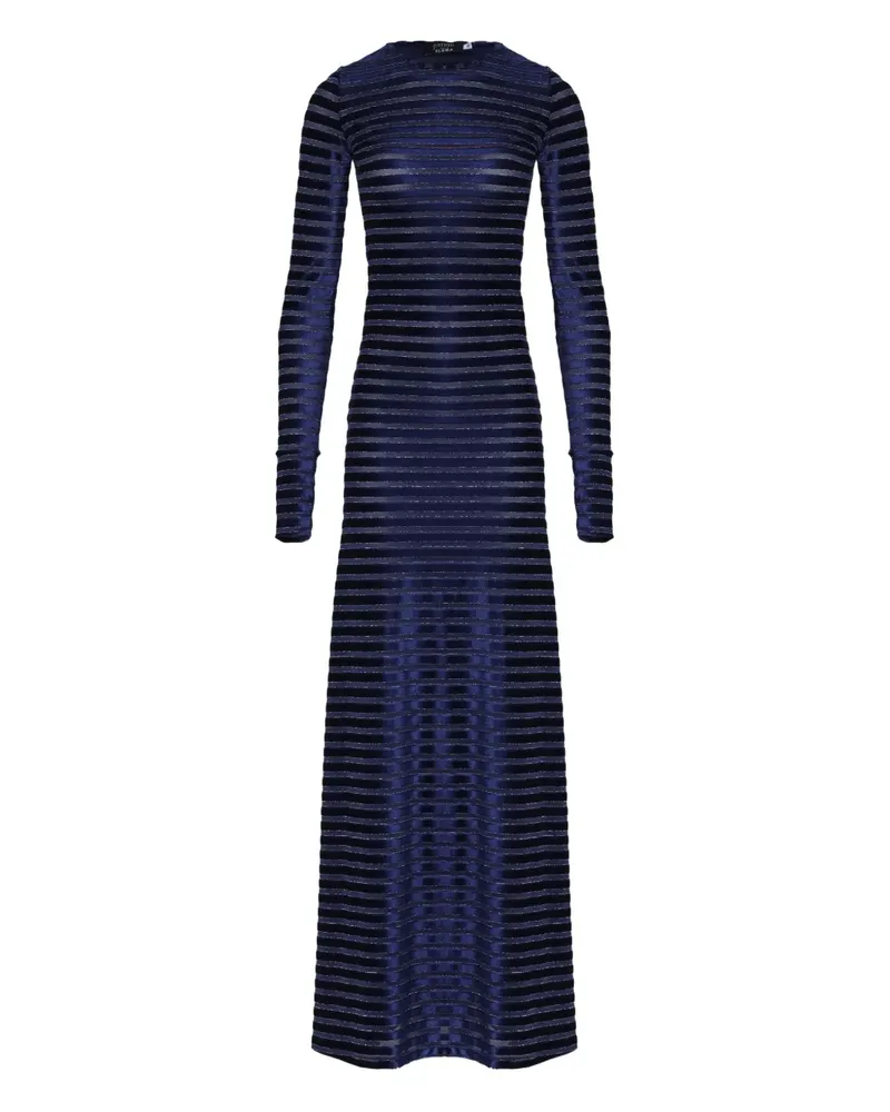 Amir Slama x Astrid gestreiftes Maxikleid - Blau Blau