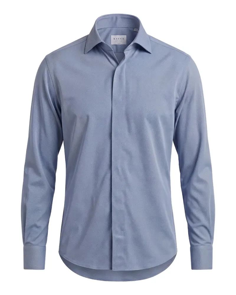 XACUS concealed-placket long-sleeve shirt - Blau Blau